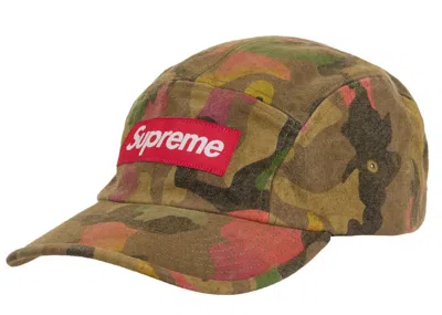 Pre-owned Supreme Washed Canvas Camp Cap (ss24) In Tan Camo