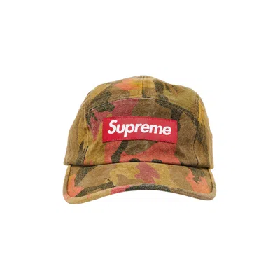 Pre-owned Supreme Washed Canvas Camp Cap 'tan Camo'