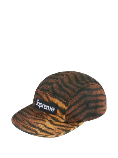 Supreme Washed Chino Tiger-print Camp Cap In Multi