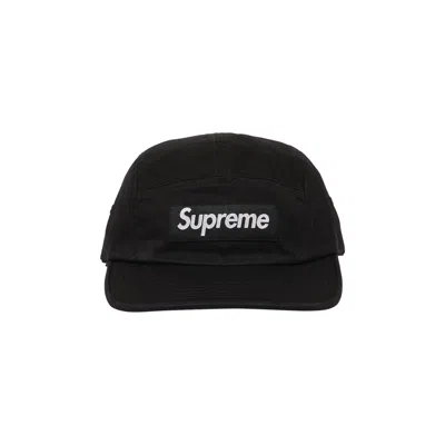Pre-owned Supreme Washed Chino Twill Camp Cap 'black'