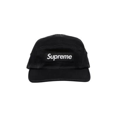 Pre-owned Supreme Washed Chino Twill Camp Cap 'black'