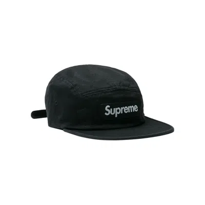 Pre-owned Supreme Washed Chino Twill Camp Cap 'black'