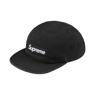 Pre-owned Supreme Washed Chino Twill Camp Cap 'black' | Men's Size Onesize