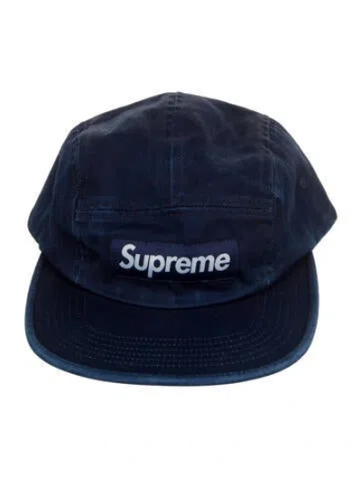 Pre-owned Supreme Washed Chino Twill Camp Cap In Blue