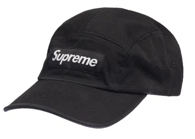Pre-owned Supreme Washed Chino Twill Camp Cap Cap (ss22) In Black