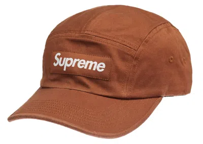 Pre-owned Supreme Washed Chino Twill Camp Cap Cap (ss22) In Brown