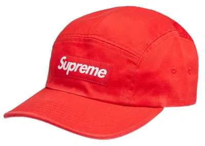 Pre-owned Supreme Washed Chino Twill Camp Cap Cap (ss22) In Red