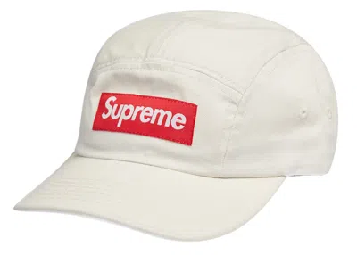 Pre-owned Supreme Washed Chino Twill Camp Cap Cap (ss22) In Stone