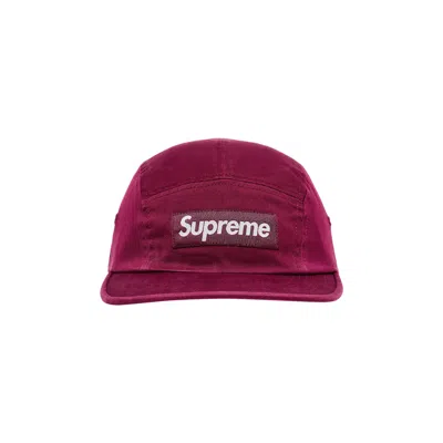 Pre-owned Supreme Washed Chino Twill Camp Cap 'cranberry' In Red