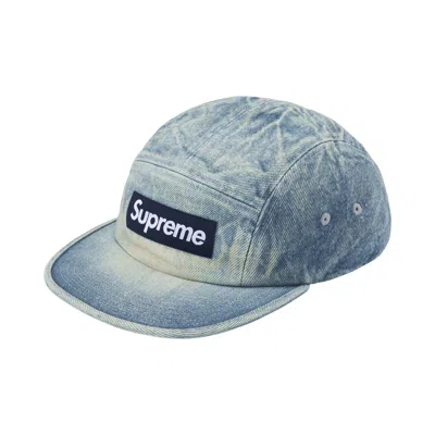 Pre-owned Supreme Washed Chino Twill Camp Cap 'denim' | Blue | Men's Size Onesize