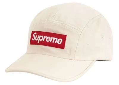 Pre-owned Supreme Washed Chino Twill Camp Cap (fw20) In Natural