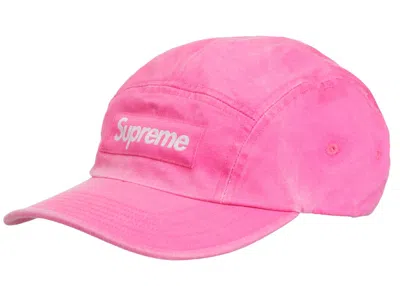 Pre-owned Supreme Washed Chino Twill Camp Cap (fw20) In Pink