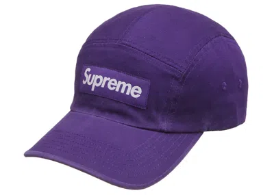 Pre-owned Supreme Washed Chino Twill Camp Cap (fw21) In Dark Purple