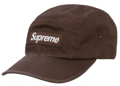 Pre-owned Supreme Washed Chino Twill Camp Cap (fw22) In Brown