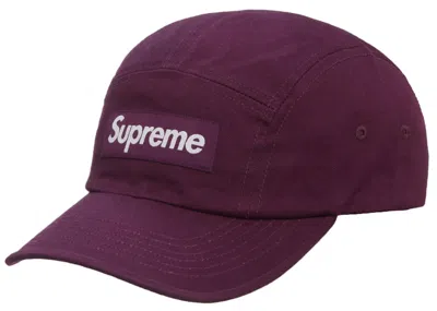 Pre-owned Supreme Washed Chino Twill Camp Cap (fw22) In Dark Purple