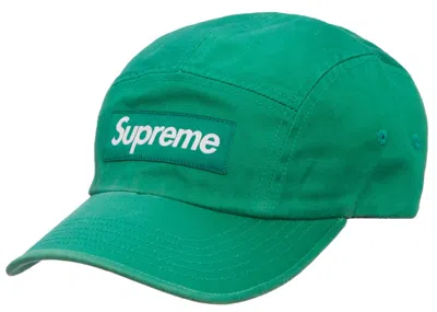 Pre-owned Supreme Washed Chino Twill Camp Cap (fw22) In Green