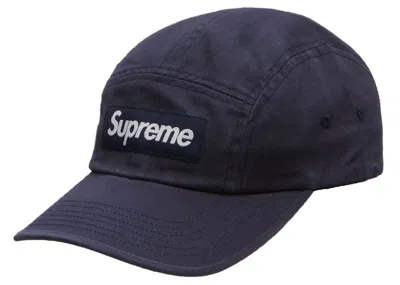 Pre-owned Supreme Washed Chino Twill Camp Cap (fw22) In Navy Blue