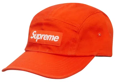Pre-owned Supreme Washed Chino Twill Camp Cap (fw22) In Orange