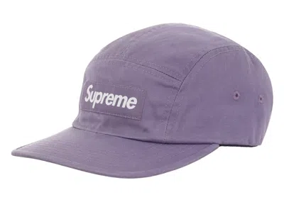 Pre-owned Supreme Washed Chino Twill Camp Cap (fw23) In Dusty Purple