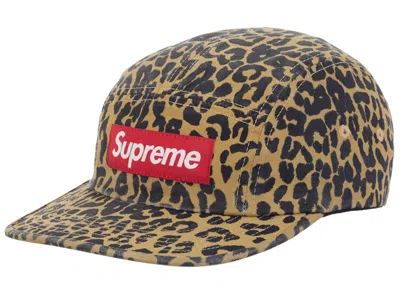 Pre-owned Supreme Washed Chino Twill Camp Cap (fw23) In Leopard