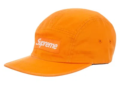Pre-owned Supreme Washed Chino Twill Camp Cap (fw23) In Light Orange