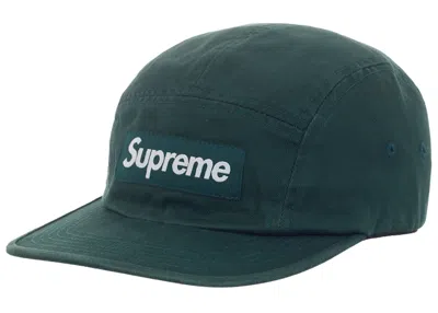 Pre-owned Supreme Washed Chino Twill Camp Cap (fw23) In Pine Green