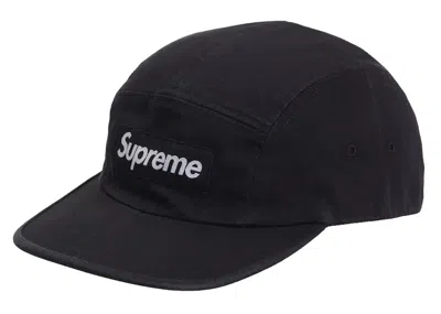Pre-owned Supreme Washed Chino Twill Camp Cap (fw24) In Black