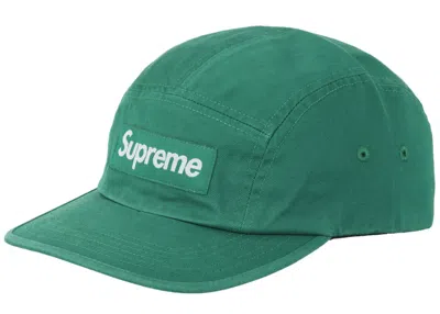 Pre-owned Supreme Washed Chino Twill Camp Cap (fw24) In Green