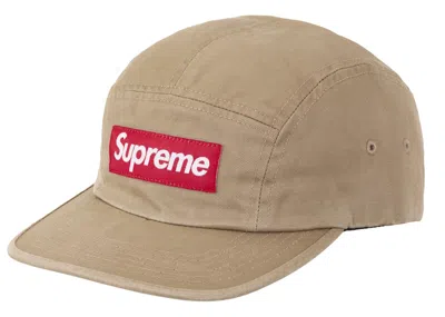 Pre-owned Supreme Washed Chino Twill Camp Cap (fw24) In Tan