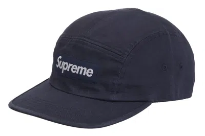 Pre-owned Supreme Washed Chino Twill Camp Cap (fw24) Navy