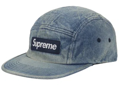 Pre-owned Supreme Washed Chino Twill Camp Cap (fw25) In Denim In Blue