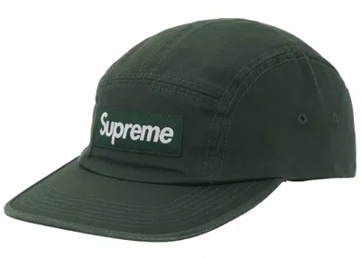 Pre-owned Supreme Washed Chino Twill Camp Cap (fw25) In Green