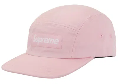 Pre-owned Supreme Washed Chino Twill Camp Cap (fw25) In Pink