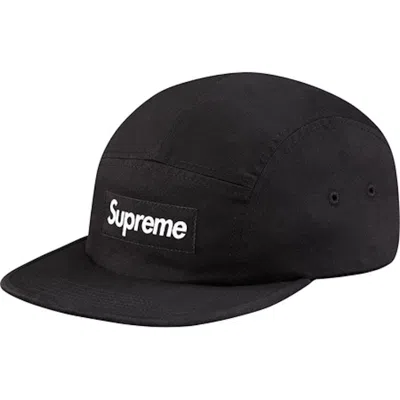 Pre-owned Supreme Washed Chino Twill Camp Cap In Black