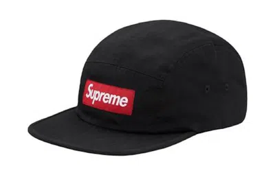 Pre-owned Supreme Washed Chino Twill Camp Cap In Black