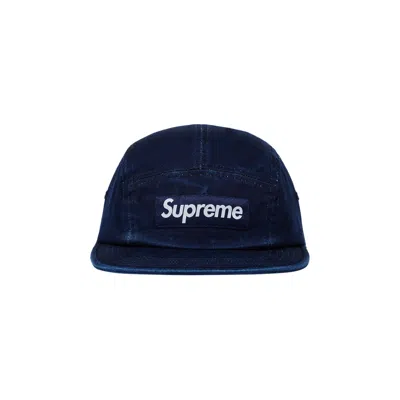 Pre-owned Supreme Washed Chino Twill Camp Cap 'indigo' | Blue | Men's Size Onesize