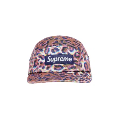 Pre-owned Supreme Washed Chino Twill Camp Cap 'leopard' In Multi-color