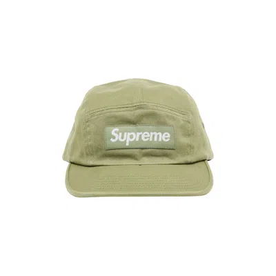 Pre-owned Supreme Washed Chino Twill Camp Cap 'light Olive' In Green