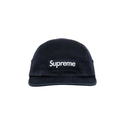 Pre-owned Supreme Washed Chino Twill Camp Cap 'navy' In Blue