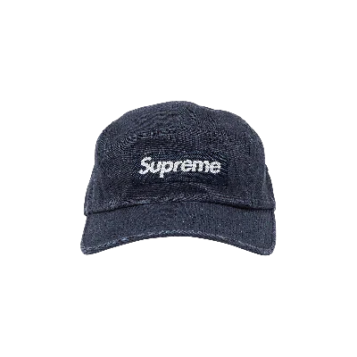 Pre-owned Supreme Washed Chino Twill Camp Cap 'navy' In Blue