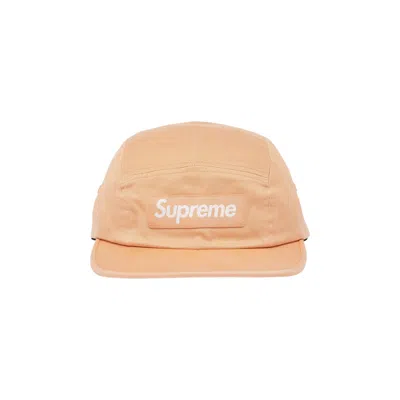 Pre-owned Supreme Washed Chino Twill Camp Cap 'peach' In Orange