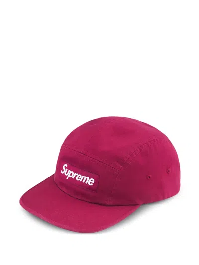 Supreme Washed Chino Twill Camp Cap In Pink