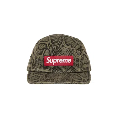 Pre-owned Supreme Washed Chino Twill Camp Cap 'snake' In Multi-color