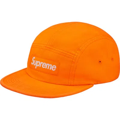 Pre-owned Supreme Washed Chino Twill Camp Cap (ss18) In Light Orange