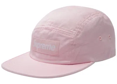 Pre-owned Supreme Washed Chino Twill Camp Cap (ss18) In Light Pink