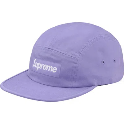 Pre-owned Supreme Washed Chino Twill Camp Cap (ss18) In Light Purple