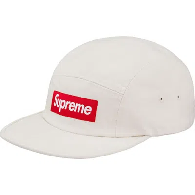 Pre-owned Supreme Washed Chino Twill Camp Cap (ss18) In Stone