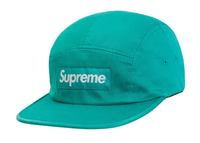 Pre-owned Supreme Washed Chino Twill Camp Cap (ss19) In Green