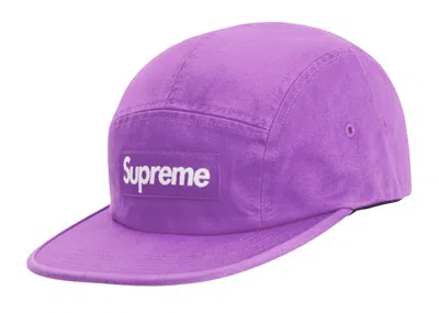 Pre-owned Supreme Washed Chino Twill Camp Cap (ss19) In Light Purple