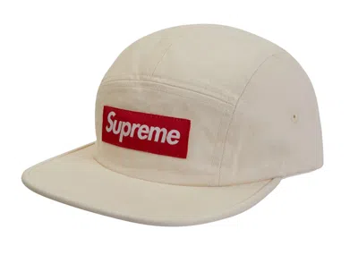 Pre-owned Supreme Washed Chino Twill Camp Cap (ss19) In Natural